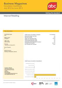 Business Magazines Circulation Certificate July 2012 to June 2013 Setting the standard  Internet Retailing