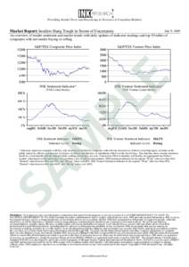 Providing Insider News and Knowledge to Investors in Canadian Markets  Market Report: Insiders Hang Tough in Storm of Uncertainty July 9, 2009