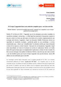 Prensa Capgemini Paqui López/Ángeles García Molero Tel: +Llorente y Cuenca Ana Curto Tel: +