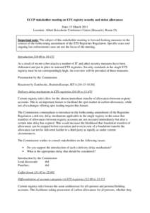 Environment / Emissions trading / Climate change in the European Union / European Union Emission Trading Scheme / Emissions Trading Registry / Climate change policy / Climate change / Carbon finance