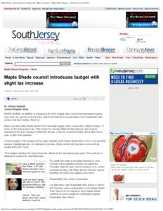 Maple Shade council introduces budget with slight tax increase - Maple Shade Progress - South Jersey Local News