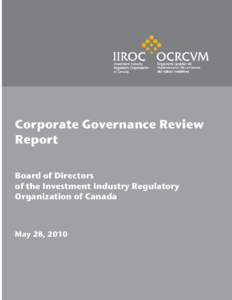 Microsoft Word - IIROC - Corporate Governance Review Report.DOC