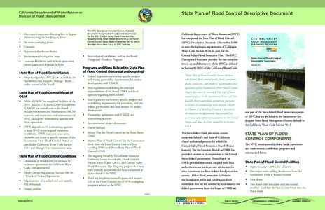 State Plan of Flood Control Descriptive Document  California Department of Water Resources Division of Flood Management   Five control structures directing flow in bypass