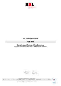 SSL Test Specification  FTS-111 Sampling and Testing of Fire Detectors (previously titled 