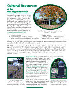 Cultural Resources of the Oak Ridge Reservation