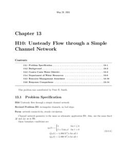 May 29, 2001  Chapter 13 H10: Unsteady Flow through a Simple Channel Network Contents