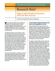 Brief No. 6 October, 2011 The National Coalition on School Diversity  Research Brief