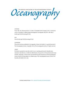 Oceanography The Official Magazine of the Oceanography Society CITATION Fraser, W.R., D.L. Patterson-Fraser, C.A. Ribic, O. Schofield, and H. Ducklow[removed]A nonmarine source of variability in Adélie penguin demography