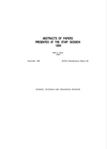 Abstracts of papers, presented at the STAR SESSION, 1994