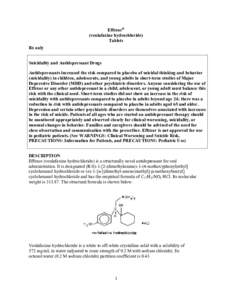 Effexor (venlafaxine hydrochloride) label