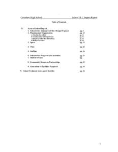 `  Crenshaw High School School SLC Impact Report Table of Contents