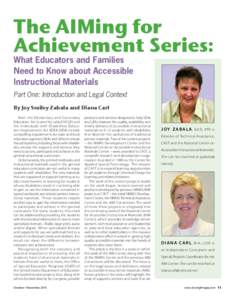 The AIMing for Achievement Series: What Educators and Families Need to Know about Accessible Instructional Materials Part One: Introduction and Legal Context