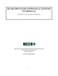 Islamic Revivalism and Political Attitudes in Uzbekistan