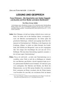 SINN UND FORM Heft 6/98 – S. 844–854  LESUNG UND GESPRÄCH