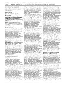 [removed]Federal Register / Vol. 75, No[removed]Thursday, March 18, [removed]Rules and Regulations DEPARTMENT OF COMMERCE National Oceanic and Atmospheric