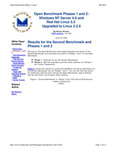 Open Benchmark Phases 1 and[removed]Open Benchmark Phases 1 and 2: Windows NT Server 4.0 and