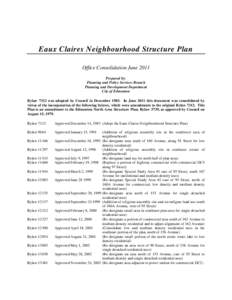 Eaux Claires Neighbourhood Structure Plan Office Consolidation June 2011 Prepared by: