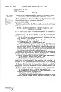 Government / Computer law / Privacy / Communications Act / Mail and wire fraud / Pen register / Electronic Communications Privacy Act / United States Code / Federal Communications Commission / Privacy of telecommunications / Law / Privacy law