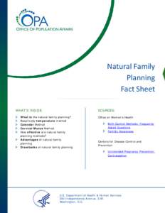 Natural Family Planning Fact Sheet WHAT’S INSIDE:  SOURCES: