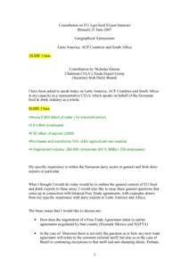 Foreign relations of Argentina / Canada / Economy of North America / Mexico / North American Free Trade Agreement / Presidency of Bill Clinton / Mercosur / Milk / African /  Caribbean and Pacific Group of States / International trade / International relations / Politics