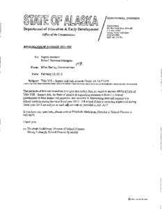 Alaska Department of Education and Early Development FY2011 Disparity Test Compiled from Fiscal Year 2011 Audits A SCHOOL DISTRICT