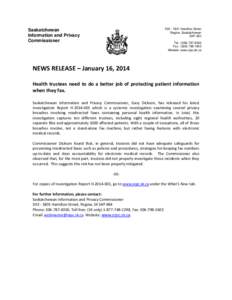 Fax / Privacy Commissioner of Canada / Gary Dickson / Privacy / Medical privacy / Internet privacy / Information and Privacy Commissioner / Technology / Ethics / Office equipment