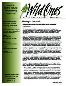 a voice for the natural landscaping movement  Reprinted from the