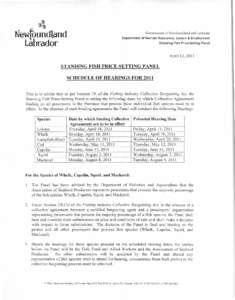 INTewroundland Labrador Government of Newfoundland and Labrador Department of Human Resources, Labour & Employment Standing Fish Price-Setting Panel