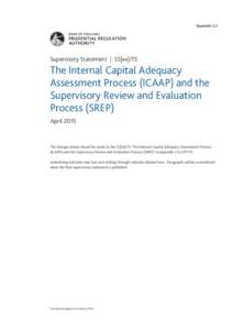 Appendix 2.3  Supervisory Statement | SS[xx]/15 The Internal Capital Adequacy Assessment Process (ICAAP) and the