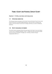 FAMILY COURT AND FEDERAL CIRCUIT COURT Section 1: Entity overview and resources 1.1 STRATEGIC DIRECTION