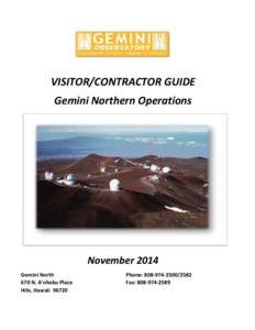      VISITOR/CONTRACTOR GUIDE   Gemini Northern Operations 