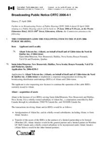 Broadcasting Public Notice CRTC 2002-x / Avis public de radiodiffusion CRTC 2002-x