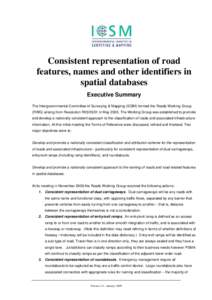 Microsoft Word - Executive Summary - Consistent Representation of Road Feat…