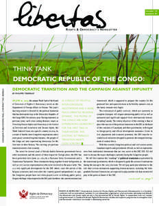 VOLUME NUMBER RIGHTS & DEMOCRACY’S NEWSLETTER  THINK TANK