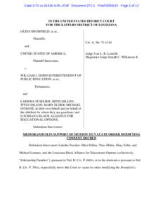 Case 2:71-cv[removed]ILRL-JCW Document[removed]Filed[removed]Page 1 of 12  IN THE UNITED STATES DISTRICT COURT FOR THE EASTERN DISTRICT OF LOUISIANA OLESS BRUMFIELD, et al., Plaintiffs,