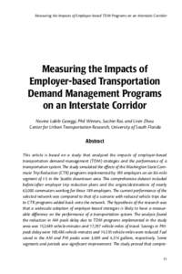 Measuring the Impacts of Employee-based TDM Programs on an Interstate Corridor  Measuring the Impacts of Employer-based Transportation Demand Management Programs on an Interstate Corridor