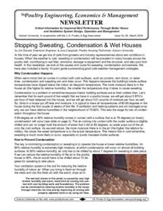 Poultry Engineering, Economics & Management  The NEWSLETTER
