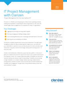 DATA SHEET IT Project Management with Clarizen Project Management for the new reality of IT