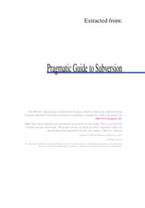 Pragmatic Guide to Subversion