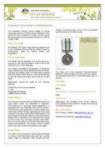 Australian General Service Medal Korea