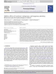 Additive effects of emotional, endogenous, and exogenous attention: Behavioral and electrophysiological evidence