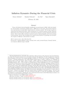 Inflation dynamics during the financial crisis