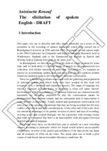 Antoinette Renouf The elicitation English - DRAFT of