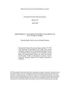 Board of Governors of the Federal Reserve System  International Finance Discussion Papers Number 797 April 2004