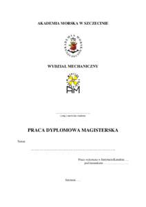 AKADEMIA MORSKA W SZCZECINIE  WYDZIAŁ MECHANICZNY ………………………… (imię i nazwisko studenta