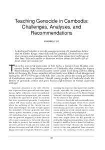   129 Teaching Genocide in Cambodia: Challenges, Analyses, and