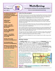 WellSpring July—August 2015 The newsletter of DeSoto Arts and Humanities Council See us at www.desotoartscouncil.org