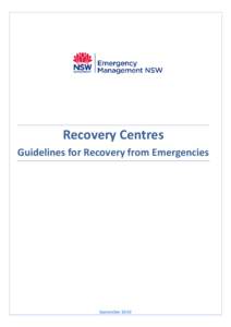 Recovery Centres Guidelines for Recovery from Emergencies September 2010  Document Manager