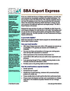 SBA Export Express Charlotte U.S. Export Assistance Center Contact Information Daniel W. Holt Regional Manager