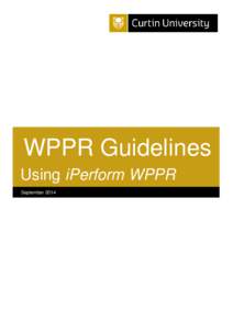 WPPR Guidelines Using iPerform WPPR September 2014 iPerform